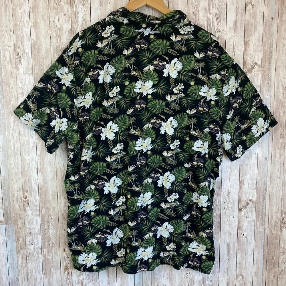 Banana Republic Tropical Print Short Sleeve Pique Polo Size XXL Tall Men